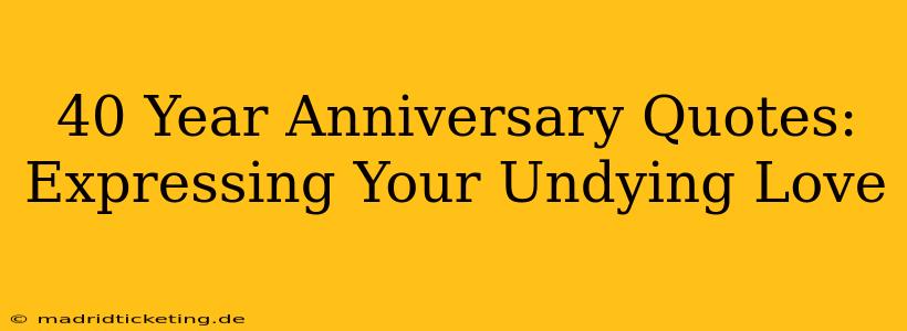 40 Year Anniversary Quotes: Expressing Your Undying Love
