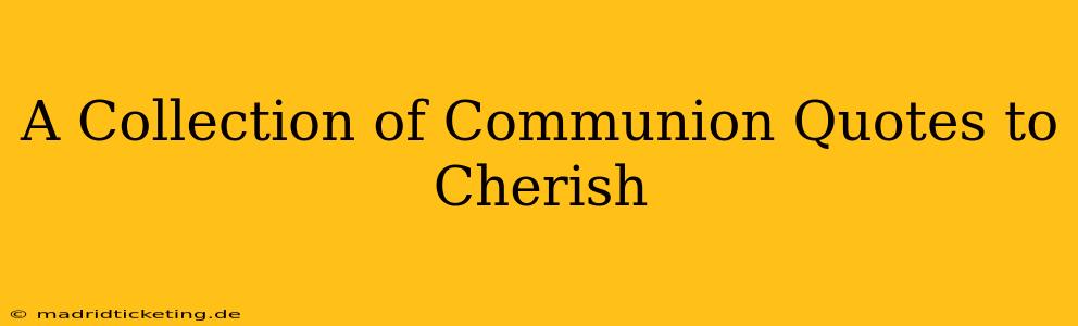 A Collection of Communion Quotes to Cherish