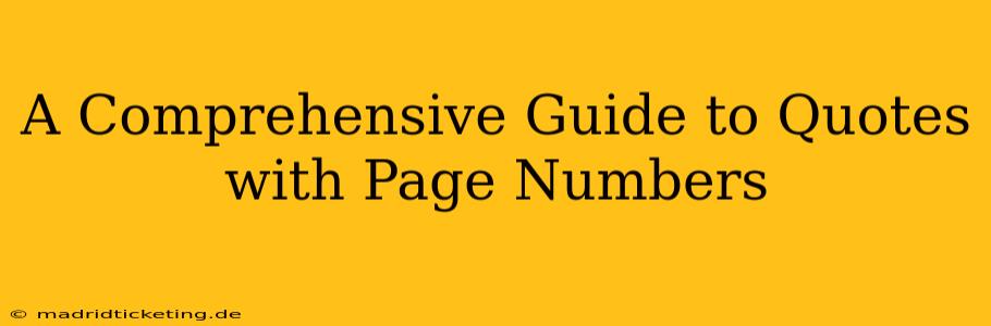 A Comprehensive Guide to Quotes with Page Numbers