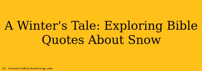 A Winter's Tale: Exploring Bible Quotes About Snow
