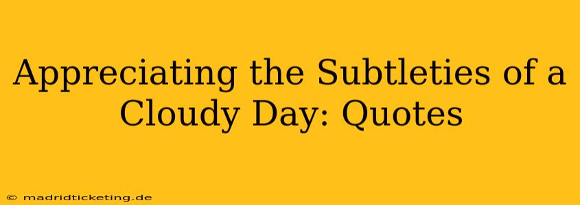 Appreciating the Subtleties of a Cloudy Day: Quotes