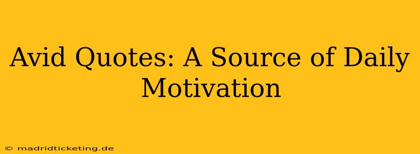 Avid Quotes: A Source of Daily Motivation