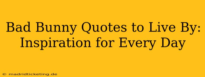 Bad Bunny Quotes to Live By: Inspiration for Every Day