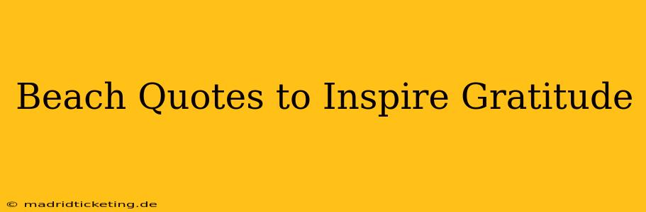 Beach Quotes to Inspire Gratitude