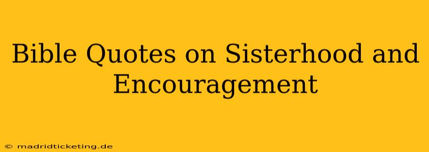 Bible Quotes on Sisterhood and Encouragement