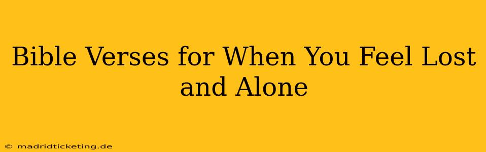 Bible Verses for When You Feel Lost and Alone