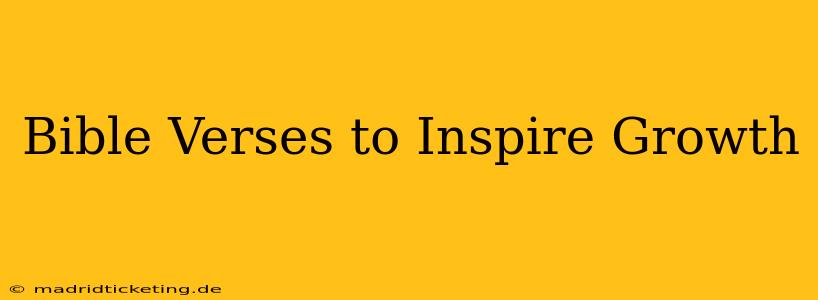 Bible Verses to Inspire Growth