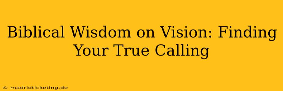 Biblical Wisdom on Vision: Finding Your True Calling