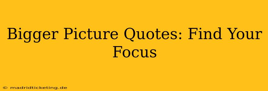 Bigger Picture Quotes: Find Your Focus
