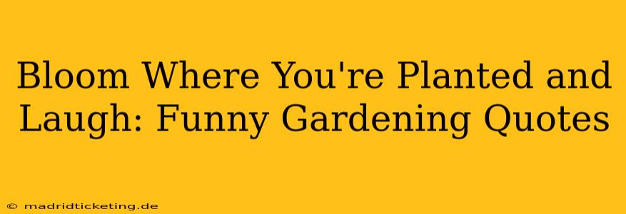 Bloom Where You're Planted and Laugh: Funny Gardening Quotes