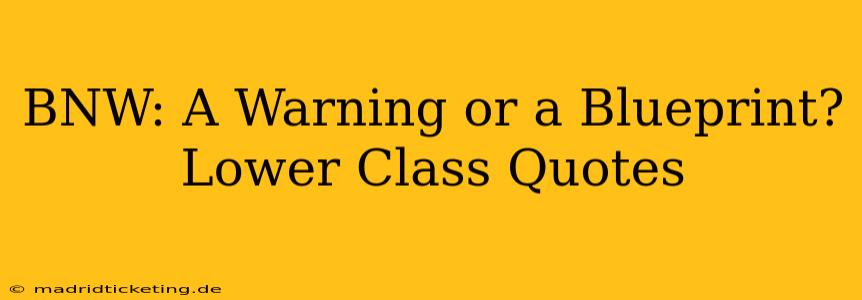BNW: A Warning or a Blueprint? Lower Class Quotes