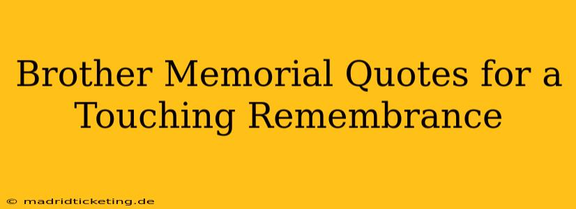 Brother Memorial Quotes for a Touching Remembrance