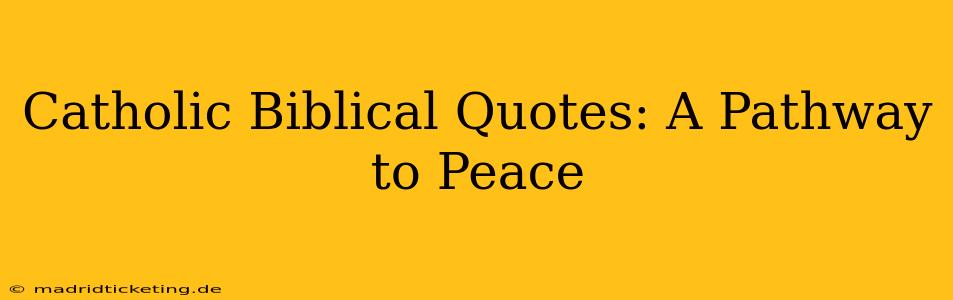 Catholic Biblical Quotes: A Pathway to Peace