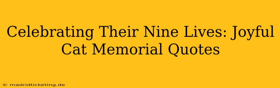 Celebrating Their Nine Lives: Joyful Cat Memorial Quotes