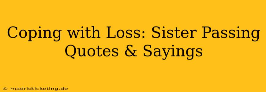Coping with Loss: Sister Passing Quotes & Sayings