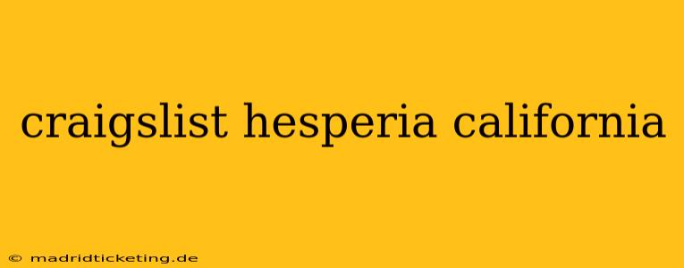 craigslist hesperia california