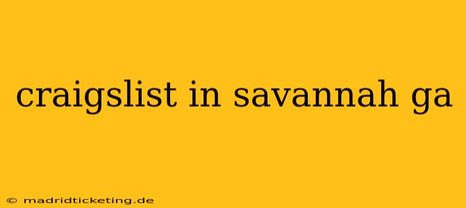 craigslist in savannah ga