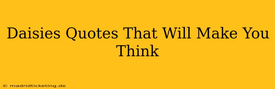 Daisies Quotes That Will Make You Think