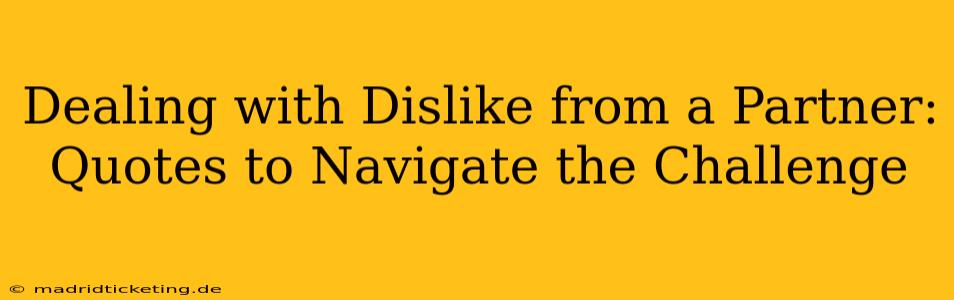 Dealing with Dislike from a Partner: Quotes to Navigate the Challenge