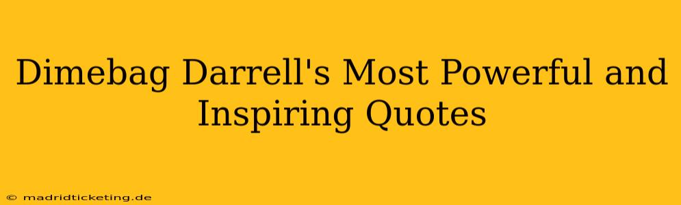 Dimebag Darrell's Most Powerful and Inspiring Quotes