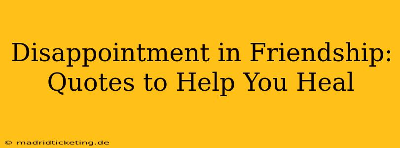 Disappointment in Friendship: Quotes to Help You Heal