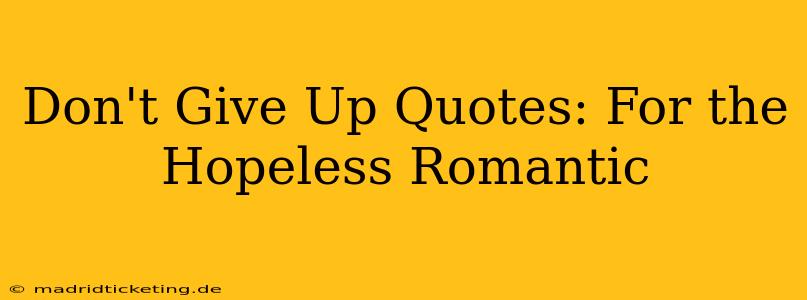 Don't Give Up Quotes: For the Hopeless Romantic