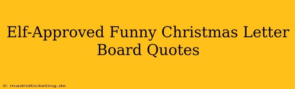 Elf-Approved Funny Christmas Letter Board Quotes