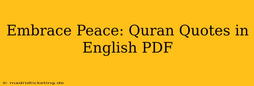 Embrace Peace: Quran Quotes in English PDF