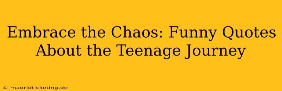 Embrace the Chaos: Funny Quotes About the Teenage Journey
