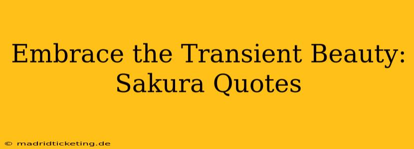 Embrace the Transient Beauty: Sakura Quotes