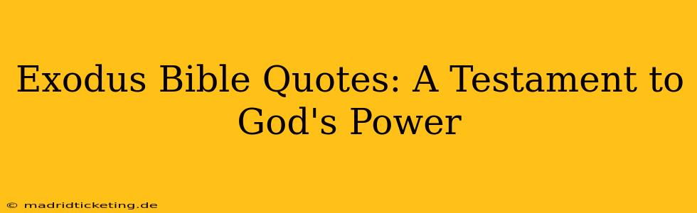 Exodus Bible Quotes: A Testament to God's Power