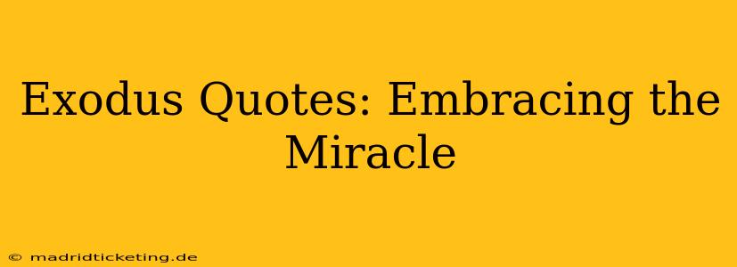 Exodus Quotes: Embracing the Miracle