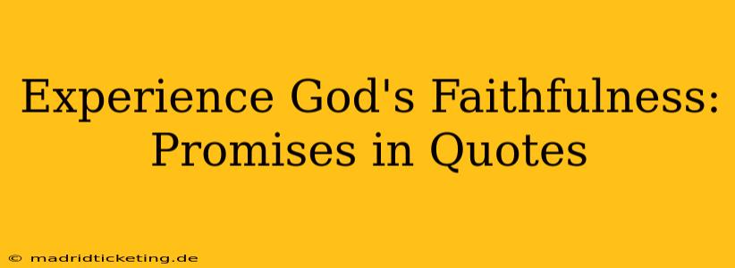 Experience God's Faithfulness: Promises in Quotes