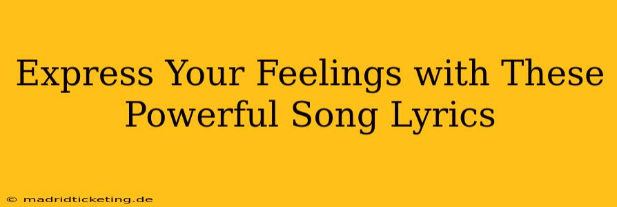 Express Your Feelings with These Powerful Song Lyrics