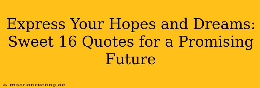 Express Your Hopes and Dreams: Sweet 16 Quotes for a Promising Future