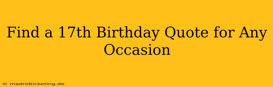Find a 17th Birthday Quote for Any Occasion