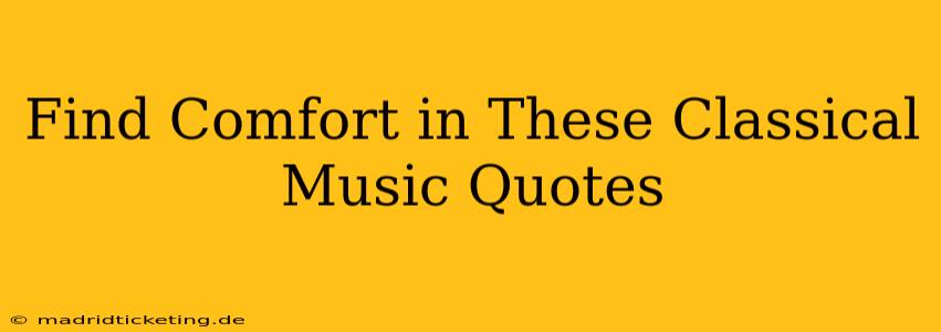Find Comfort in These Classical Music Quotes