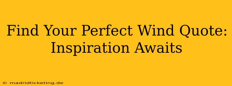 Find Your Perfect Wind Quote: Inspiration Awaits