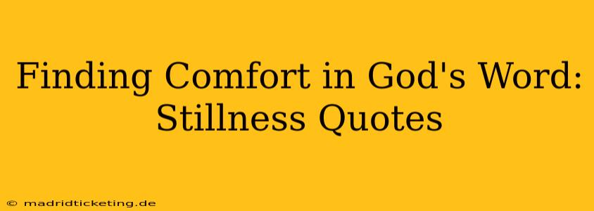 Finding Comfort in God's Word: Stillness Quotes
