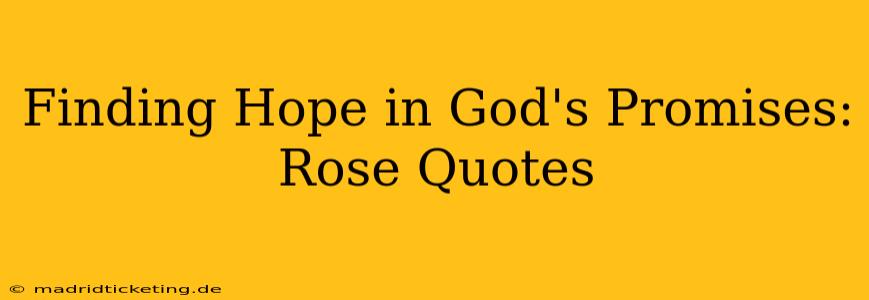 Finding Hope in God's Promises: Rose Quotes