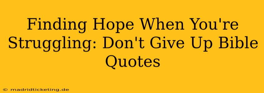 Finding Hope When You're Struggling: Don't Give Up Bible Quotes