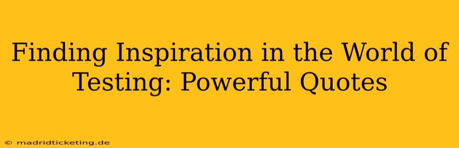 Finding Inspiration in the World of Testing: Powerful Quotes
