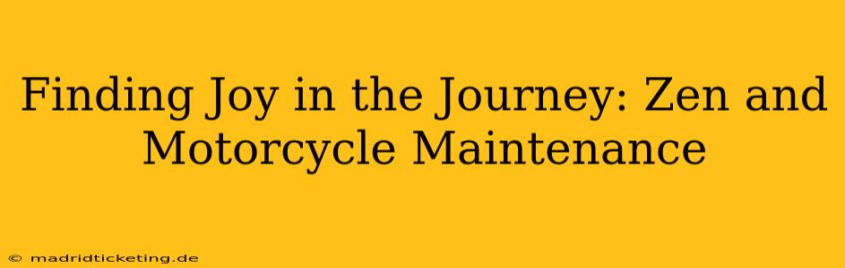 Finding Joy in the Journey: Zen and Motorcycle Maintenance