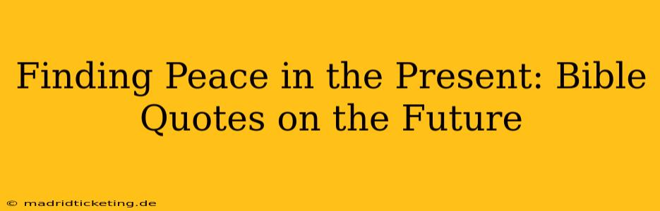 Finding Peace in the Present: Bible Quotes on the Future