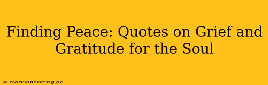 Finding Peace: Quotes on Grief and Gratitude for the Soul