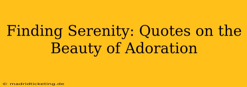 Finding Serenity: Quotes on the Beauty of Adoration