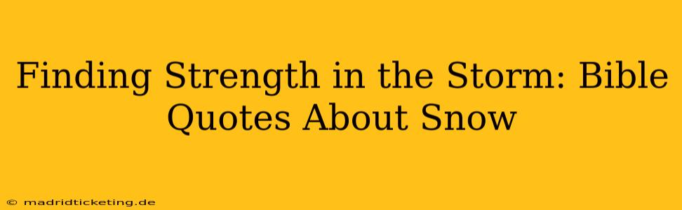 Finding Strength in the Storm: Bible Quotes About Snow