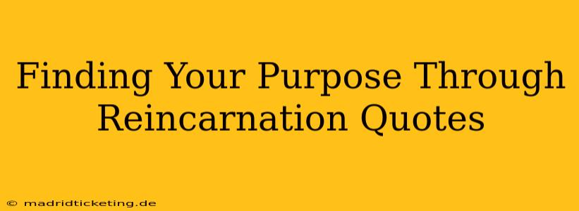 Finding Your Purpose Through Reincarnation Quotes