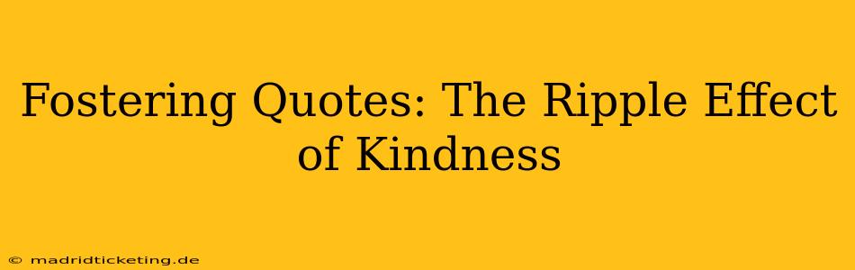 Fostering Quotes: The Ripple Effect of Kindness