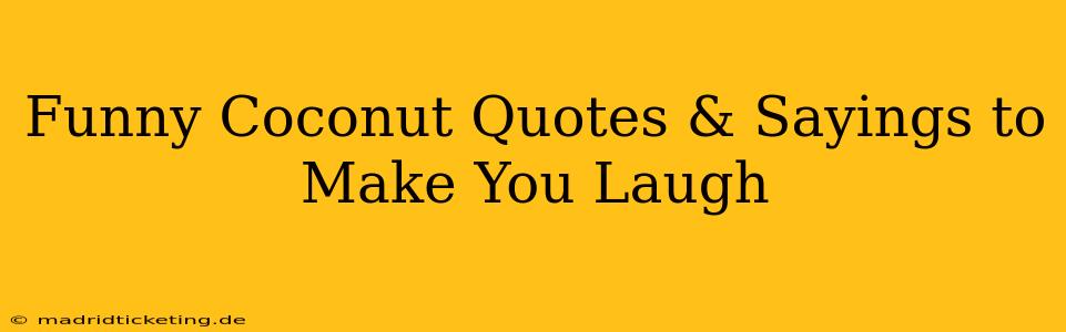 Funny Coconut Quotes & Sayings to Make You Laugh